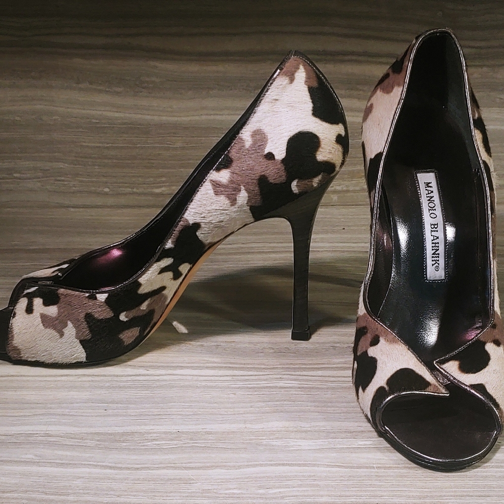 Manolo Blahnik contemporary camouflage heel